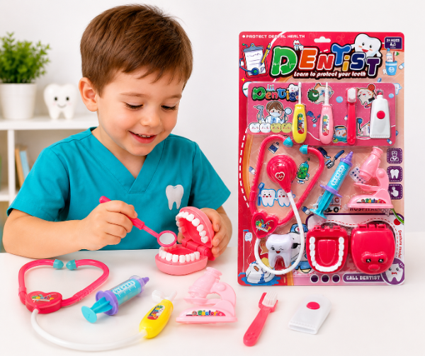 Producto - Set De Dentista Juguete Cepillo Jeringa Estetoscopio Y Mas