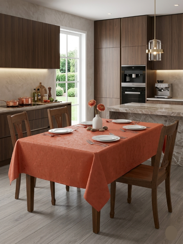 Producto - Mantel Económico de Pvc fino Gofrado Naranja 140 x 180 cm