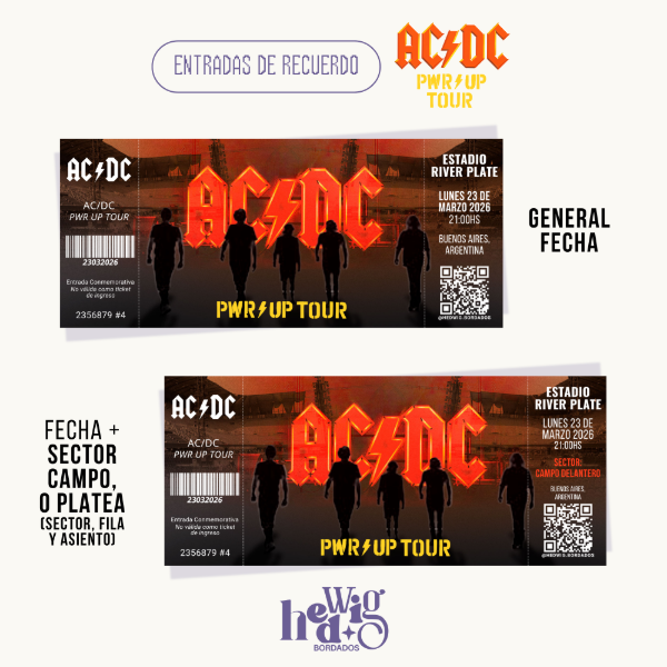 Producto - Entradas de recuerdo 14x6 - AC/DC Pwr Up Tour