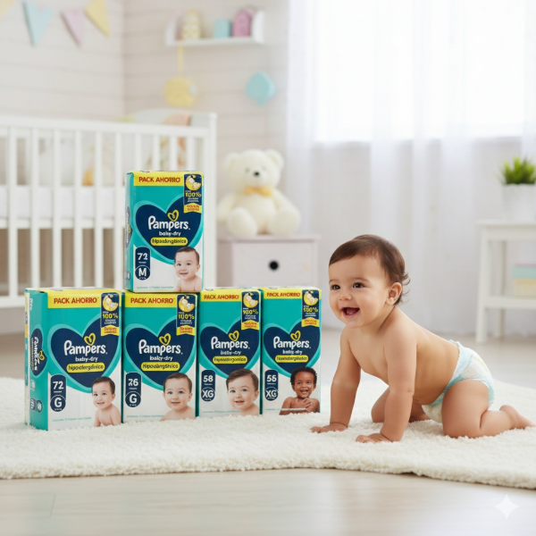 Producto - PAMPERS BABY-DRY PACK AHORRO (M AL XXG)