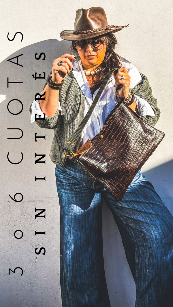Producto - Cartera Croco Marrón Africano