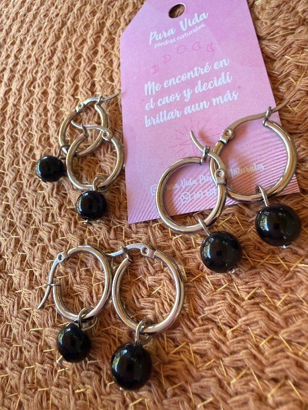 Producto - Aros de obsidiana