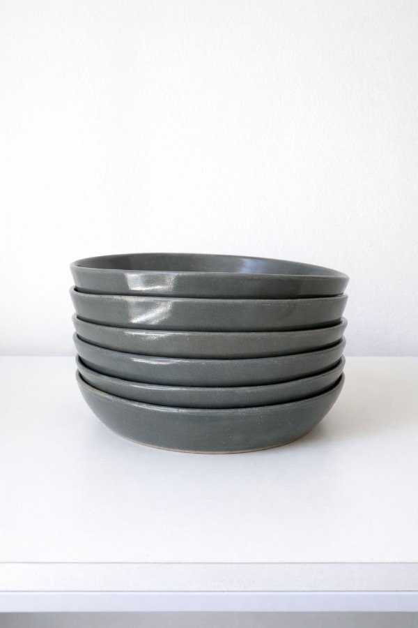 Producto - Set x 6u Platos Hondos, Gris Plomo