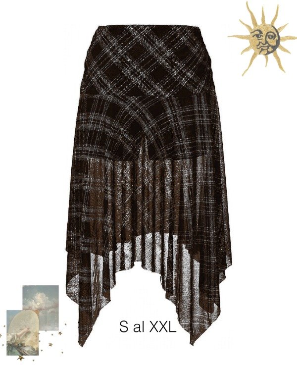 Producto - Falda Midi Escocesa Raquel Choco