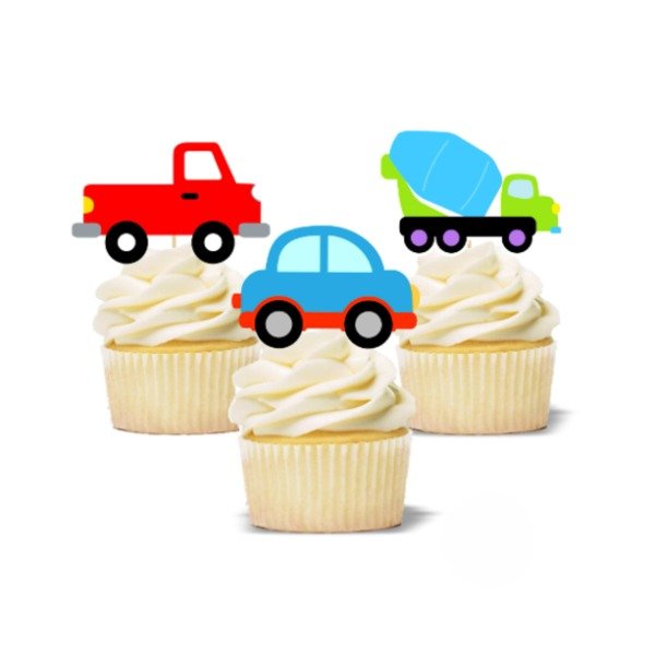Producto - Topper cupcake silueta x 6 Autitos