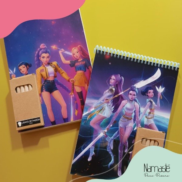 Producto - Cuaderno para dibujar y colorear Guerreras k-pop mod.2