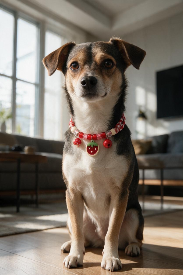 Producto - COLLAR CORDON CON DIJES Y CASCABEL REGULABLE HASTA 34cm - 6