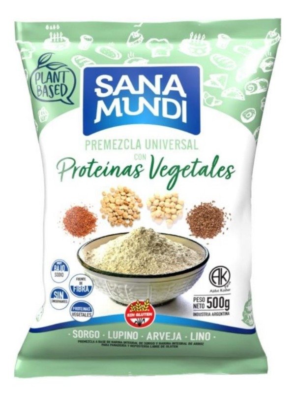 Producto - Premezcla Universal con Proteínas Vegetales por 500gr- Sana Mundi-