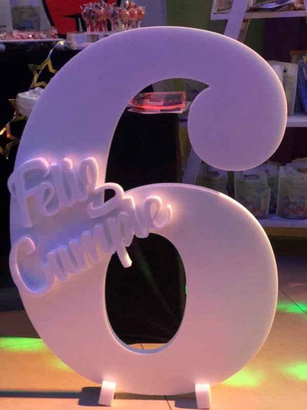 Producto - Número 6 feliz cumple 80 cm