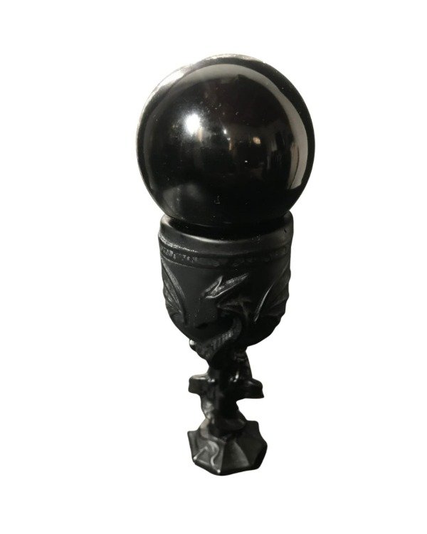 Producto - CÁLIZ DE OBSIDIANA NEGRA CON DRAGÓN TALLADO
