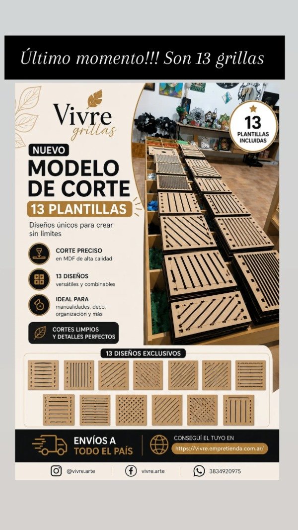 Producto - Grillas de corte VIVRE nuevo modelo cuadrado
