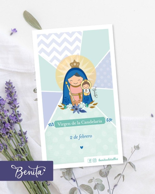 Producto - Diseño de Estampitas - Modelo Virgen de la Candelaria