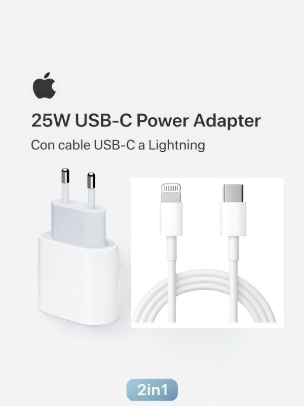 Producto - Cargador USB C  + cable C a Lightning