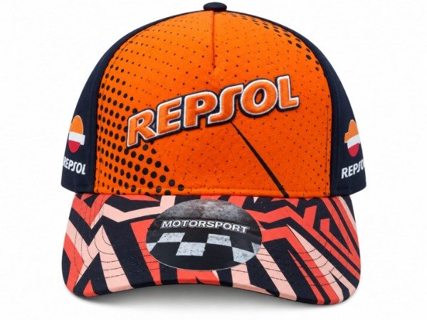 Producto - Gorra auto/moto "REPSOL" naranja copa negra