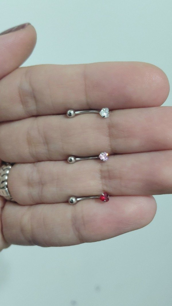 Producto - Piercing de Acero Ceja con Strass Corazón (unidad)