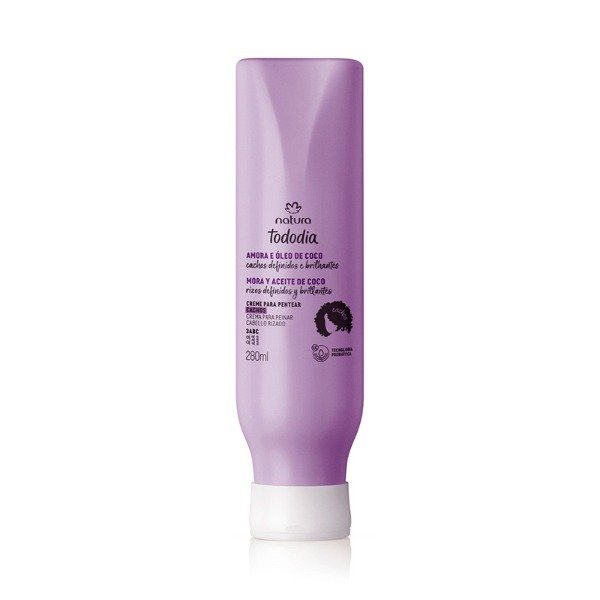 Producto - Crema para peinar cabello rizado mora y aceite de coco - 280 ml -
