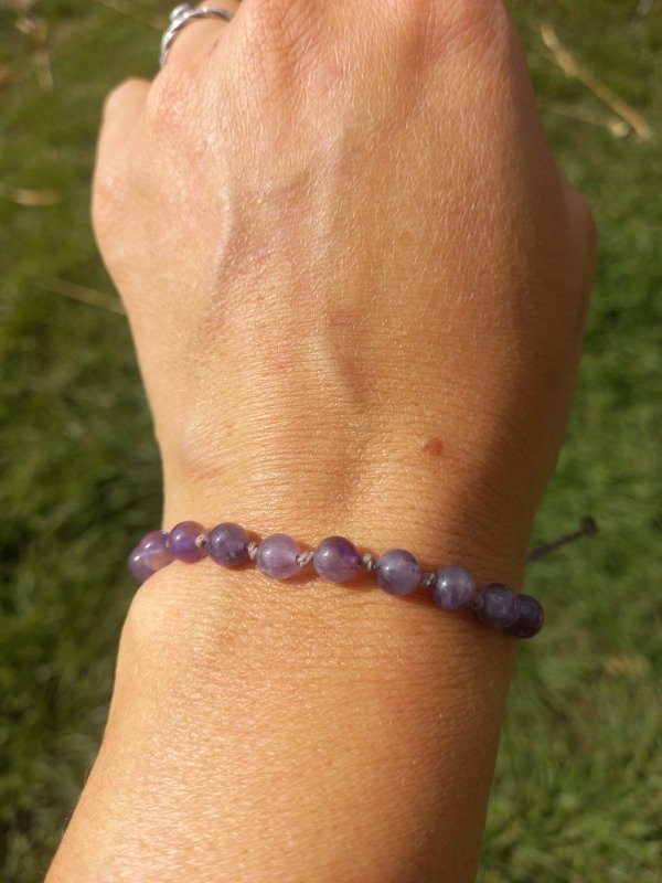 Producto - Pulsera de Cuarzo Amatista grande regulable - 3