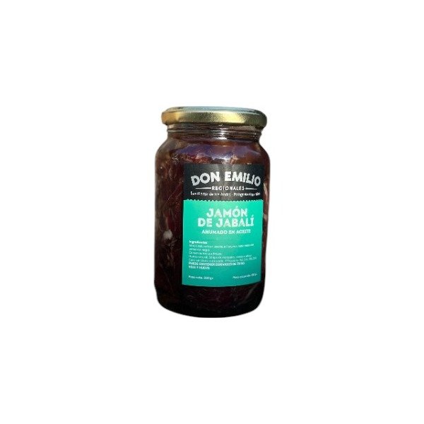Producto - Jamón de Jabalí en Aceite - Don Emilio Ahumados x360gr
