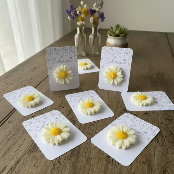 Producto - PRE ORDER - Velas Margaritas (tarjeta opalina rectangular)