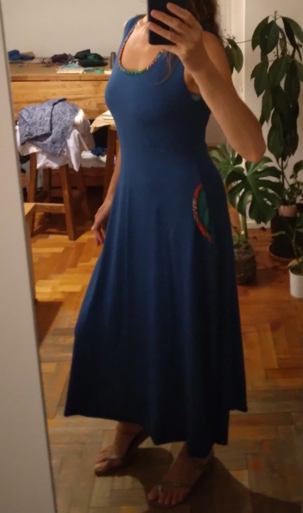 Producto - Vestido largo sin manga azul