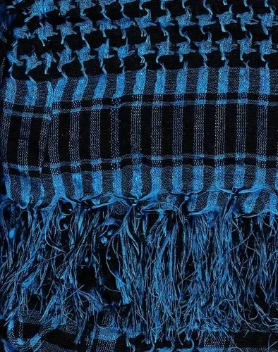 Pañuelo sirio turquesa y negro — imagen 2