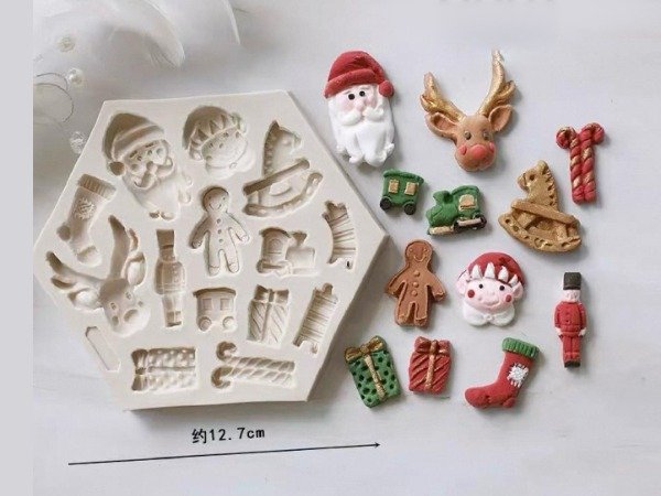 Producto - MOLDE DE SILICONA 14 FIGURAS NAVIDAD