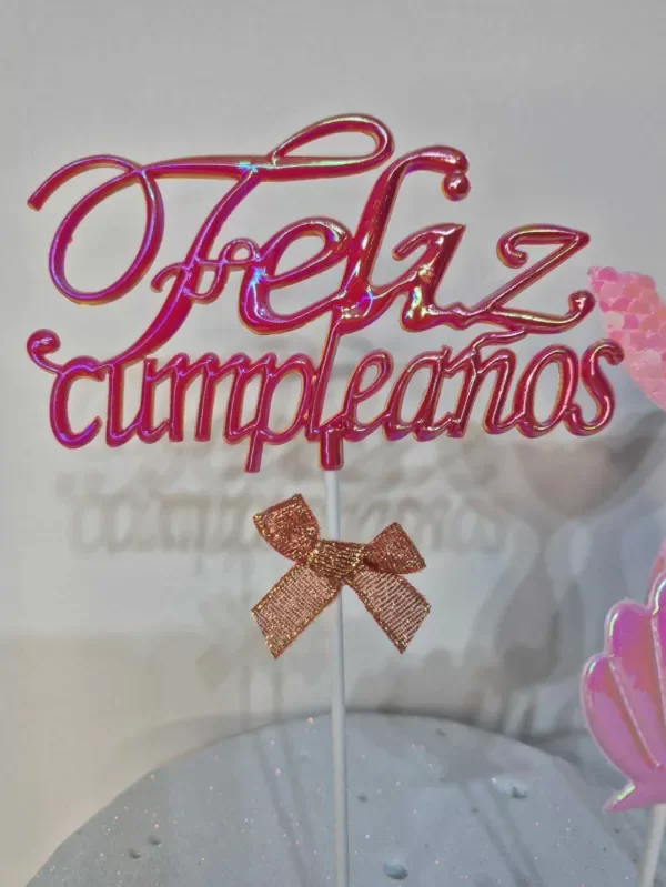 Producto - TOPPER ACRILICO ROSA-ROJIZO