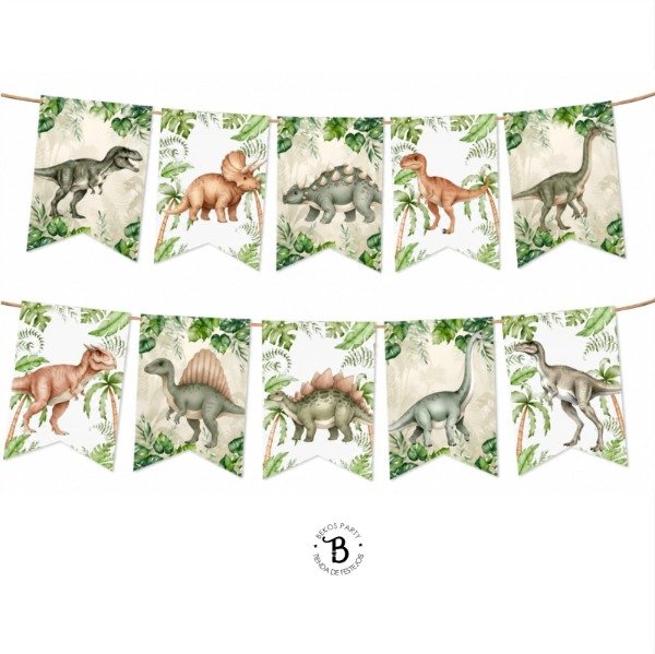 Producto - Banderin Figuras DINOS Vintage