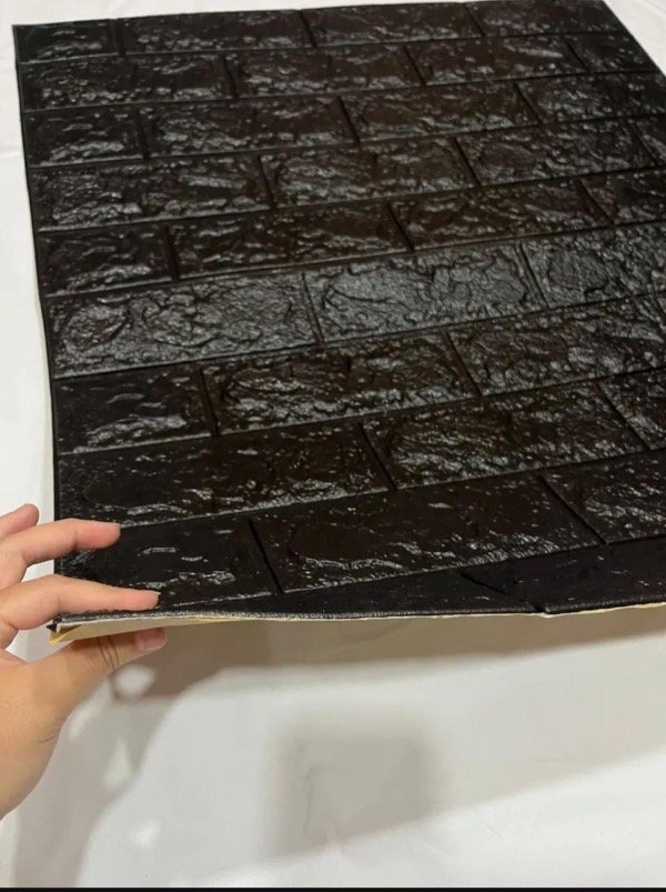 Producto - Placa autoadhesiva ladrillo negro 3D 70x77 cm - 3