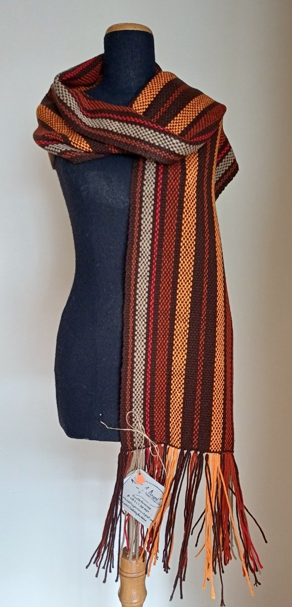 Producto - BUFANDA CASHMILON a RAYAS COLORES CÁLIDOS