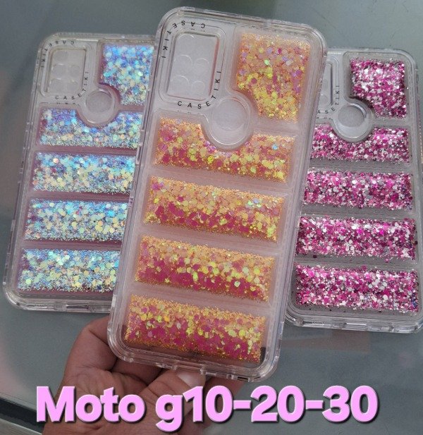 Producto - Fundas puffer glitter 360. Moto g10-20-30