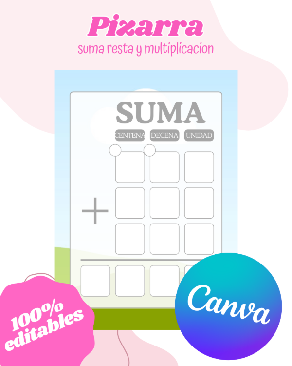 Producto - Plantilla Pizarra Suma, resta y multiplicacion