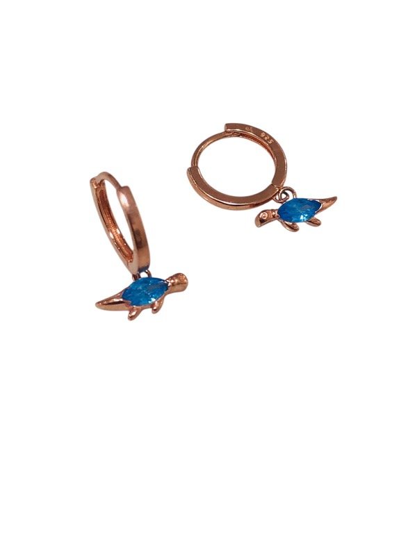 Producto - Aros argollas Plata 925 Rose Dinosaurios cubic