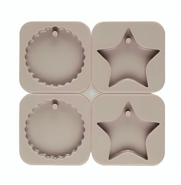 Producto - Molde Silicona Tablitas Aromáticas Circulo Estrella x4 P/ Velas
