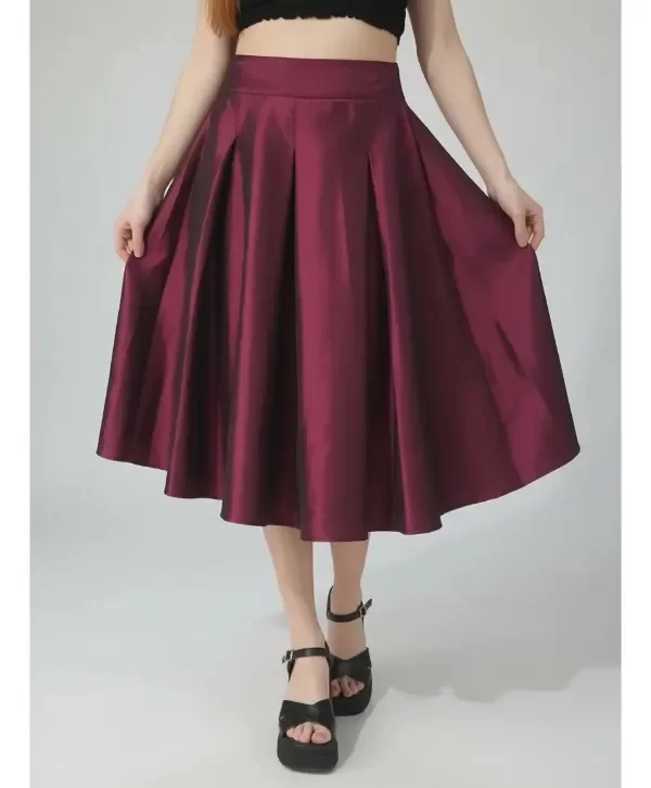 Producto - Pollera plato circular pin up Retro Uva magenta Ternazol - 2