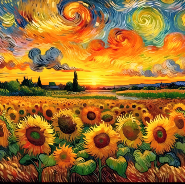 Producto - Kit de pintura por diamante campo girasoles 50x40cm