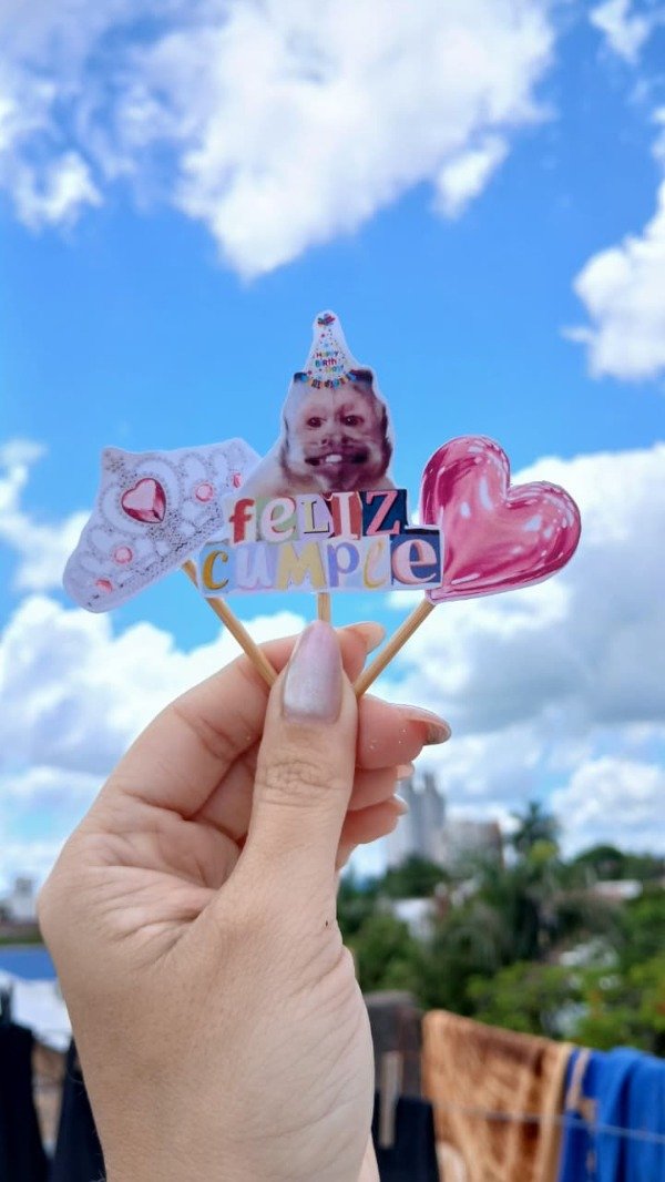 Producto - Mini toppers personalizables - pack por 6 unidades