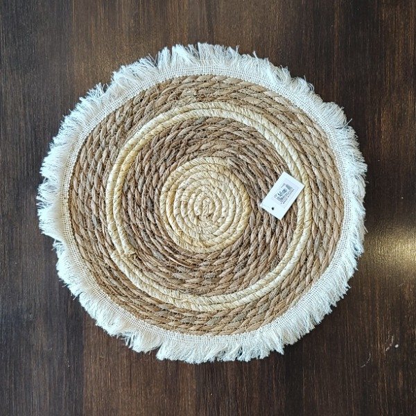 Producto - Individual espiral bicolor con flecos