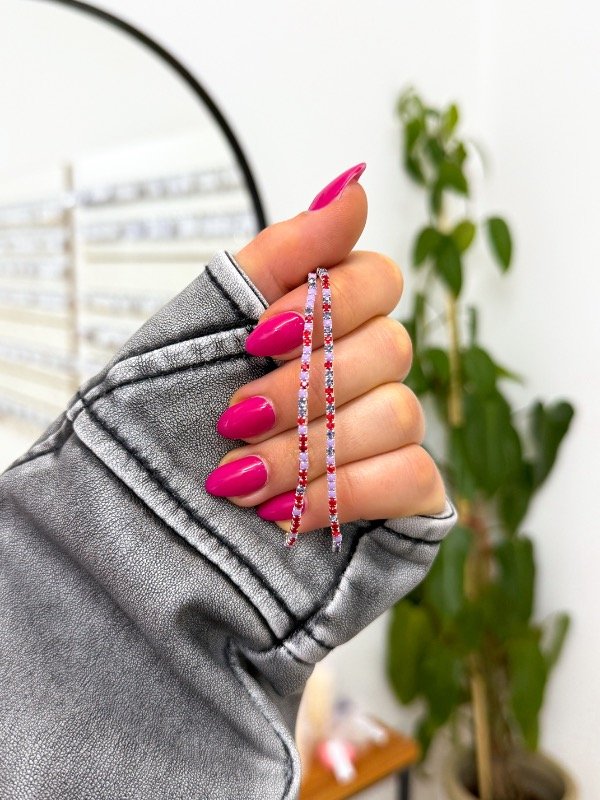 Producto - Pulsera elastizada x2 strass rojo y violeta