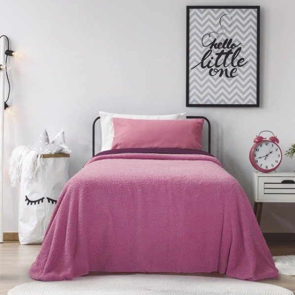 Producto - Frazada 1 1/2 Plaza Corderito Rosa