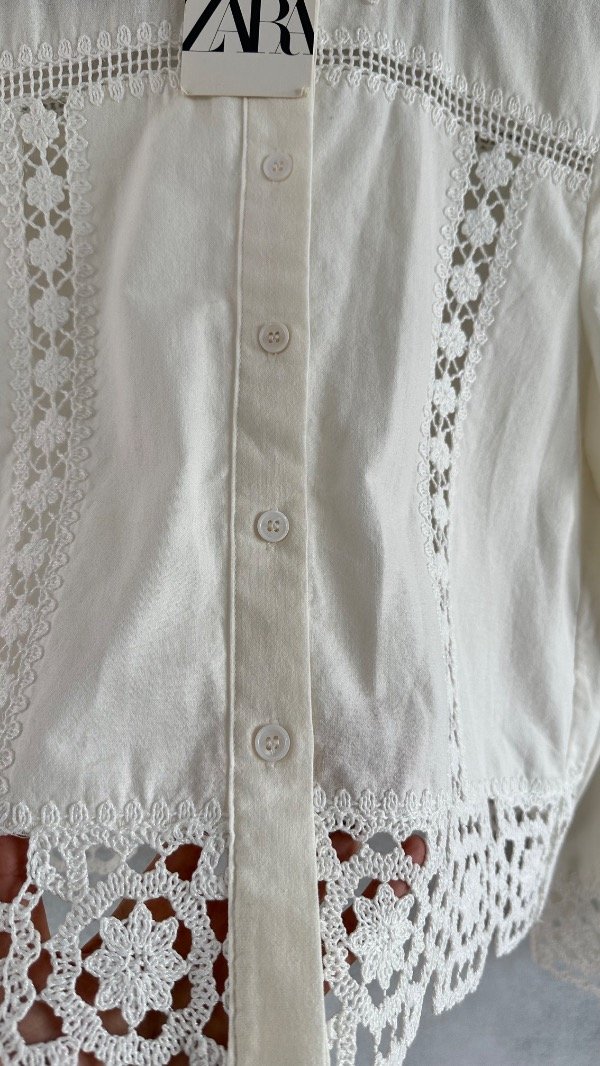 Producto - Camisa combinada crochet Zara - 7