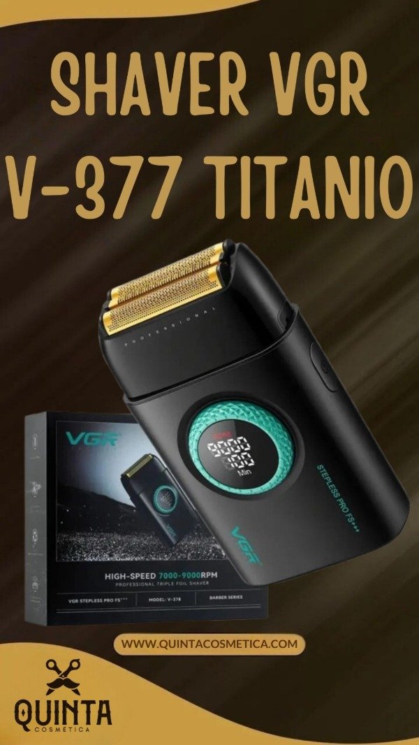 Producto - Afeitadora Eléctrica shaver vgr v-377 titanio 9000 rpm usb