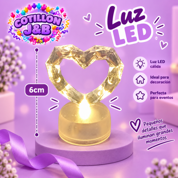 Producto - vela led corazon de cristal