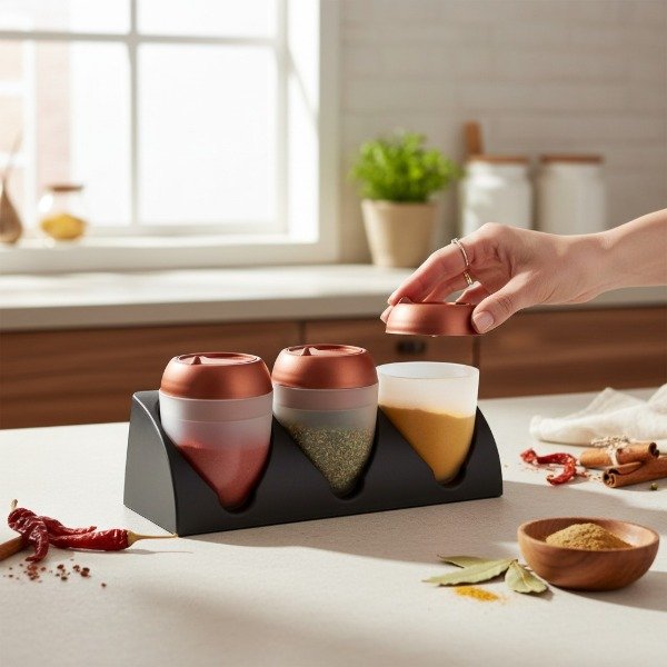 Producto - GANGA - ESPECIERO FLOTANTE X 3 LINEA QUALITY CON BASE  10 X 11.5 X 8.5 CM DISCON