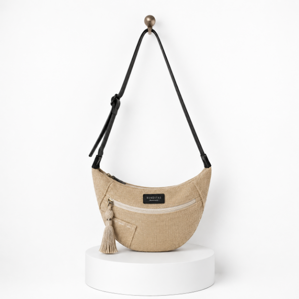 Producto - Bandolera de bolsa de café lisa (Tira negra)