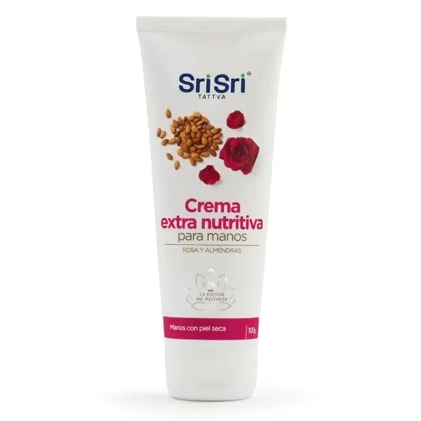 Producto - Crema Extra Nutritiva Con Rosas y Almendras Para Manos Sri Sri Tattva 100 Grs
