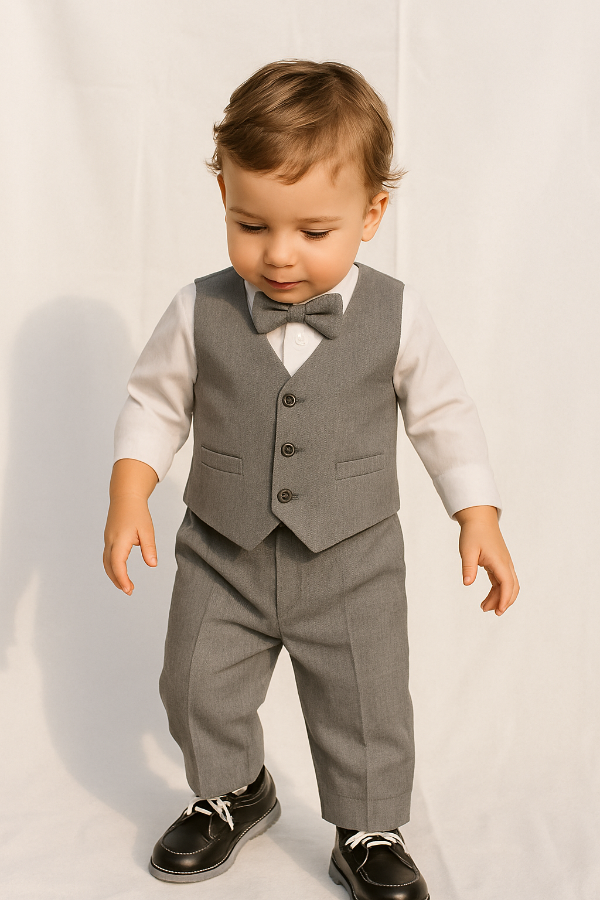 Producto - CONJUNTO BEBÉ CAMISA/CHALECO/PANTALÓN Y MOÑO