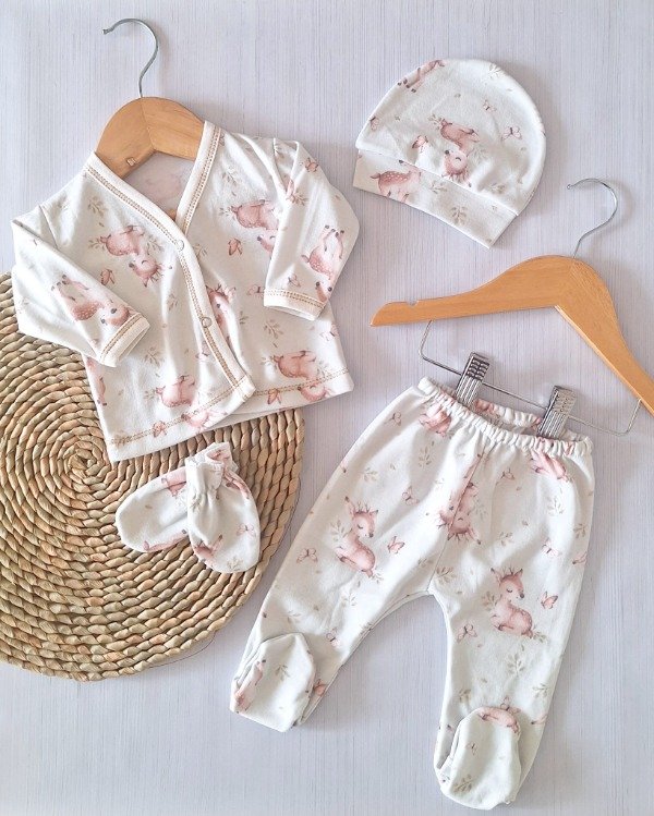 Producto - Ajuar 4 Piezas Est. Digital Bambi Verde