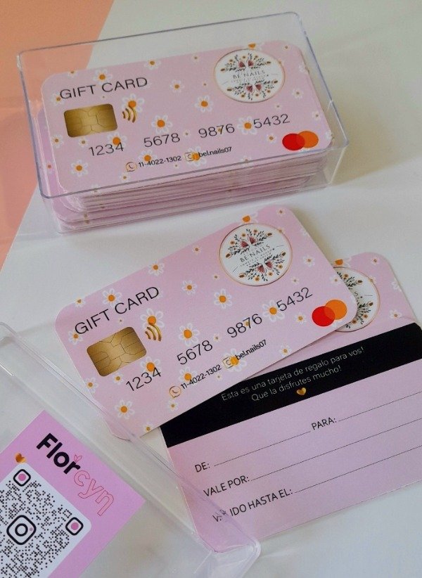 Producto - 50 Gift Card estilo tarjeta de crédito (con cajita acrílica)