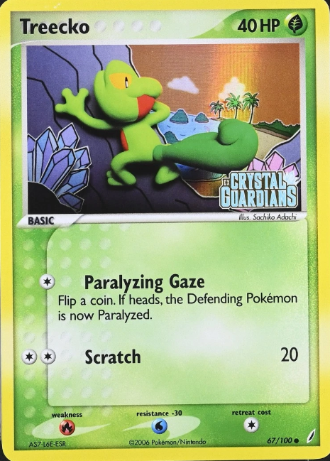 Producto - Treecko 67/100 - Reverse Holo "Crystal Guardians" Stamp